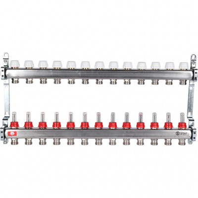 STOUT  Коллектор из нержавеющей стали с расходомерами 13 вых.