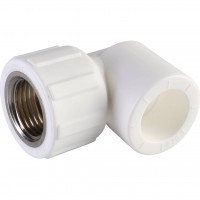 Политэк  20x1/2  Угольник с внутренней резьбой для полипропиленовых труб под сварку (цвет белый)