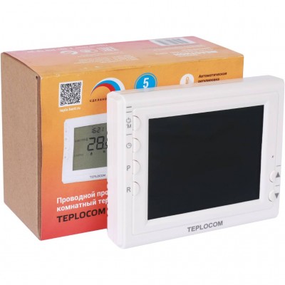 Teplocom Термостат комнатный Teplocom TS-Prog-2AA/8A, проводной, прогр., реле 250В, 8А