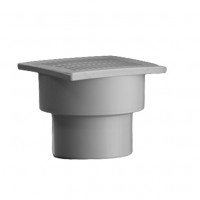 Политэк  Трап 110 горизонтальный с пластиковой решеткой 150*150 мм