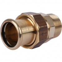 Sanha  8333G пресс-фитинг, бронза, сгон ВПр-НР с плоск.упл. 35x11/4 для медных труб прессовой