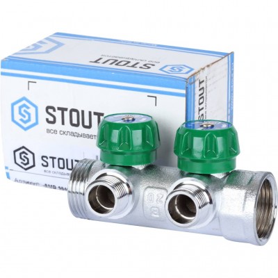 STOUT SMB-6849-011202 коллектор регулирующий 1 , 2 отвода 1/2 плоское уплотнение