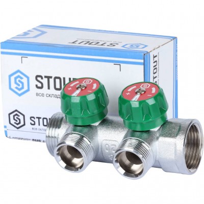 STOUT SMB-6850-013402 коллектор регулирующий 1 , 2 отвода 3/4 ЕК