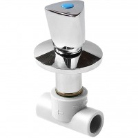 Pro Aqua PA43510 Pro Aqua d= 25 PP-R Клапан (вентиль) трилистник с хромированной рукояткой Белый