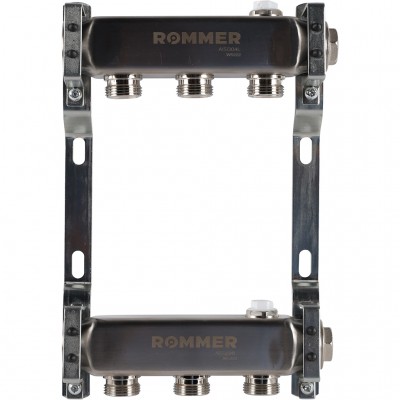 ROMMER RMS-4401-000003 ROMMER Коллектор из нержавеющей стали для радиаторной разводки 3 вых.