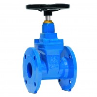 FAF Valve 6000200 Задвижка с обрезиненным клином фланцевая FAF 6000, Ду 200, Ру 16, корпус-чугун GGG50, клин - чугун GGG50+EPDM, в комплекте со штурвалом