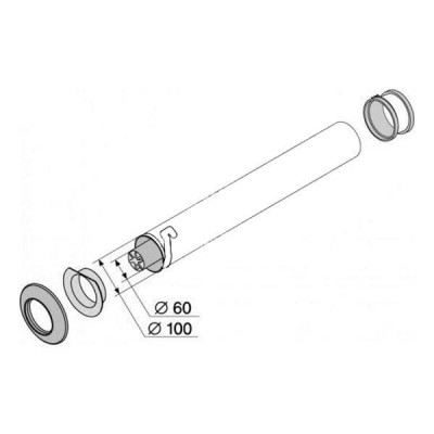 PROTHERM Соосная труба DN 60/100 мм - 0.2м T1D-200