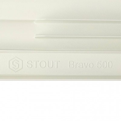 STOUT Bravo 500 8 секций радиатор алюминиевый боковое подключение RAL9010