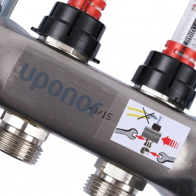 Uponor Smart S коллектор с расходомерами стальной, выходы 2X3/4 Евроконус