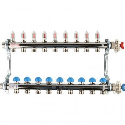 REHAU  Распределительный коллектор HKV-D на 9 контуров (нерж .сталь)
