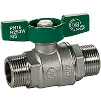 Кран шаровой латунь хром R253W Ду 15 Ру42 НР бабочка Giacomini R253WX003