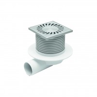 Chudej 425 XL Chudej Трап для пола с боковым сливом D50 решетка нерж. 122х122 c воротником - НЕПТУН Chudej 425 XL Chudej Трап для пола с боковым сливом D50 решетка нерж. 122х122 c воротником - НЕПТУН