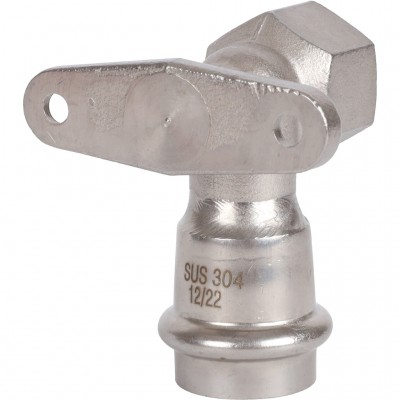 ROMMER RSS-0011-002212 ROMMER Угольник настенный с креплением-ВР, 22х1/2, из нержавеющей стали прессовой