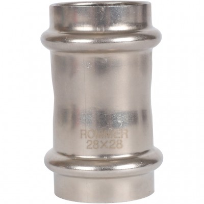 ROMMER RSS-0017-000028 Муфта равнопроходная, 28, из нержавеющей стали прессовой