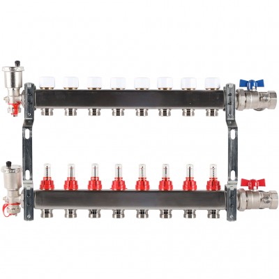 ROMMER RMS-1210-000008 ROMMER Коллектор из нержавеющей стали в сборе с расходомерами 8 вых.