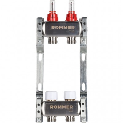 ROMMER RMS-1200-000002 ROMMER Коллектор из нержавеющей стали с расходомерами 2 вых.