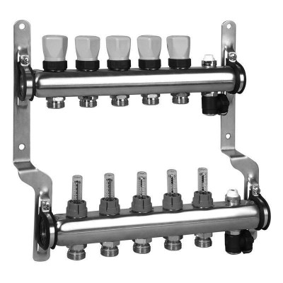 Meibes Коллектор для систем напольного отопления с расходомерами (нержав. сталь) RW 1794143