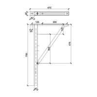 JEREMIAS  Стеновая консоль тип 3 III L=750mm с подпоркой