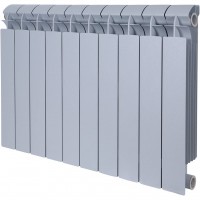 Global  STYLE PLUS 500 10 секции радиатор биметаллический боковое подключение (цвет cod.08 grigio argento opaco metallizzato 2676 (серый))