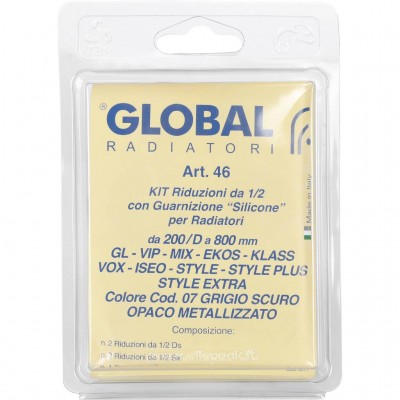 Global 011046 07 Global KIT 1/2 Присоединительный набор для радиатора (цвет cod.07 grigio scuro opaco mettalizzato (черный))