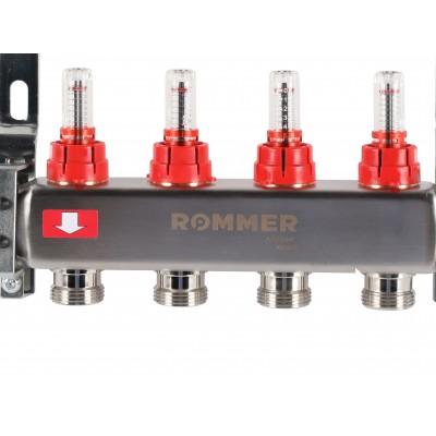 ROMMER RMS-1200-000004 ROMMER Коллектор из нержавеющей стали с расходомерами 4 вых.