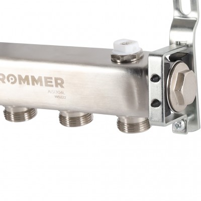 ROMMER RMS-4401-000004 ROMMER Коллектор из нержавеющей стали для радиаторной разводки 4 вых.