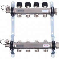 Uponor Smart S коллектор с клапанами стальной, выходы 4X3/4 евроконус Uponor Smart S коллектор с клапанами стальной, выходы 4X3/4 евроконус