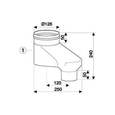 Bosch  Вертикальный адаптер DN80/80 на DN80/125