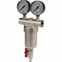 Itap  189 1/2 Фильтр сетчатый муфтовый 300 мкр. с 2 манометрами и спускником