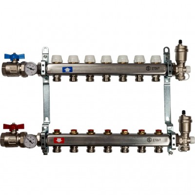 STOUT  Коллектор из нержавеющей стали в сборе без расходомеров 7 вых.