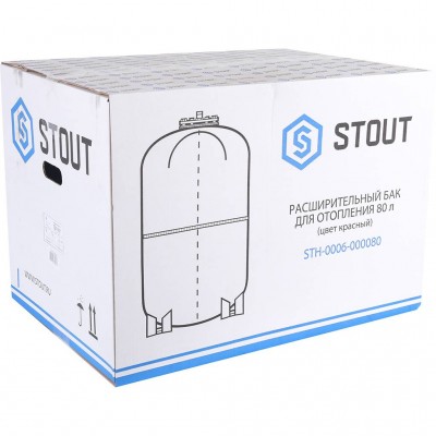 STOUT STH-0006 Расширительный бак на отопление 80 л. (цвет красный)