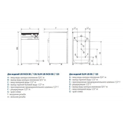 Водонагреватель Baxi UB SLIM 120 накопительный прямоугольный напольный