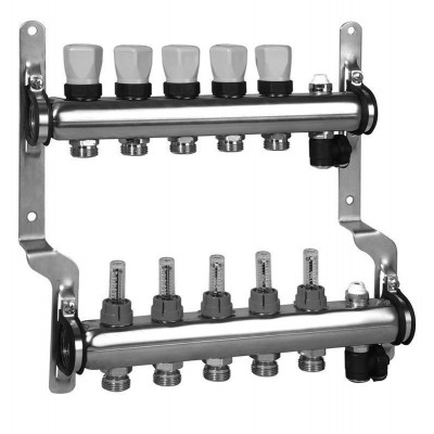 Meibes Коллектор для систем напольного отопления с расходомерами 328мм