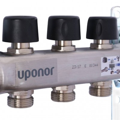 Uponor Smart S коллектор с расходомерами стальной, выходы 3X3/4 евроконус