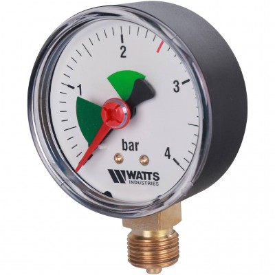 Watts  F+R201(MHR) 63/4x3/8" Манометр радиальный  63мм, 0-4 бар