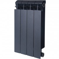 Global  STYLE PLUS 500 4 секции радиатор биметаллический боковое подключение (цвет cod.07 grigio scuro opaco mettalizzato 2748 (черный))