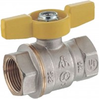 Кран шаровой латунь никель газ R911 Ду 20 Ру12 ВР полнопроходной бабочка Giacomini R911X004