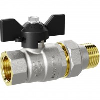 LD 47.32.В-ГШ.Б LD Кран шаровой латунь никель Pride Ду 32 Ру25 ВР/ американка  полнопроходной бабочка аналог 11б27п1 LD 47.32.В-ГШ.Б