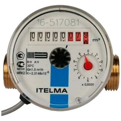 ITELMA WFK20.D080-0-R-L-0-IP54 счетчик холодной воды (Ду=15мм, L=80мм, Qном=1,5 м3/ч)