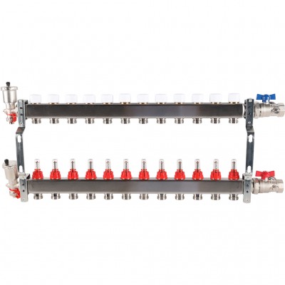 ROMMER RMS-1210-000012 ROMMER Коллектор из нержавеющей стали в сборе с расходомерами 12 вых.