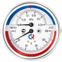 РОСМА  ТМТБ-31Р.1(0-120С)(0-1,6MPa)G1/2.2,5ТЕРМОМАНОМЕТР 80 мм, ТИП - ТМТБ-31Р, температура: 0-120С, давление: 0-1,6MPa, G1/2 (снизу), корпус-сталь, механизм-латунь, дл