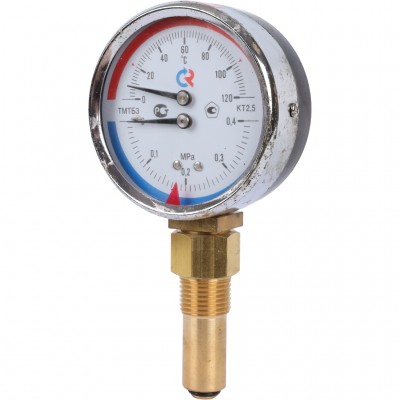 РОСМА ТМТБ-31Р.1(0-120С)(0-0,4MPa)G1/2.2,5 ТЕРМОМАНОМЕТР 80 мм, ТИП - ТМТБ-31Р, температура: 0-120С, давление: 0-0,4MPa, G1/2 (снизу), корпус-сталь, механизм-латунь, дл
