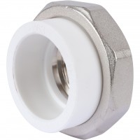 Политэк Политэк White fittings 63х2  Муфта разъемная с внутренней резьбой для полипропиленовых труб под сварку (цвет белый)