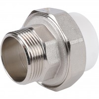 Политэк Политэк White fittings 40х1 1/4  Муфта разъемная с наружной резьбой для полипропиленовых труб под сварку (цвет белый)