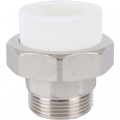 Политэк Политэк White fittings 40х1 1/4 Муфта разъемная с наружной резьбой для полипропиленовых труб под сварку (цвет белый)