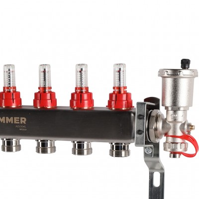 ROMMER RMS-1210-000007 ROMMER Коллектор из нержавеющей стали в сборе с расходомерами 7 вых.