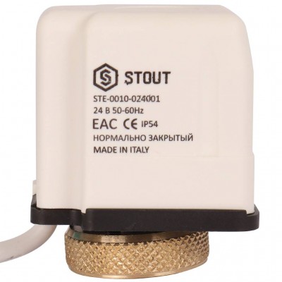 STOUT STE-0010 Электротермический компактный сервопривод, нормально закрытый, 24 В