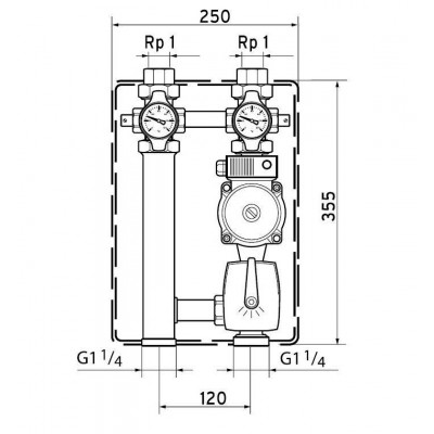 Vaillant  0020191819 (307568) Vaillant Насосная группа для смесительного контура отопления со смесителем R 3/4 ",3-х ст. насос