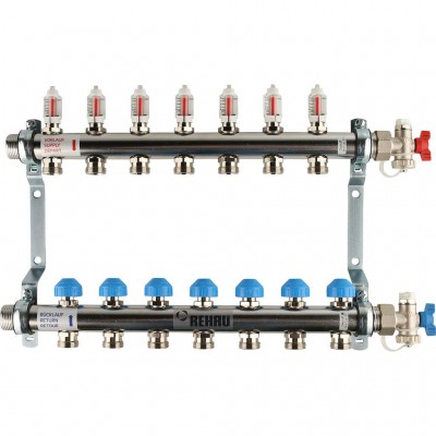 REHAU  Распределительный коллектор HKV-D на 7 контуров (нерж .сталь)