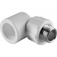 Политэк  25x1/2  Угольник с наружной резьбой для полипропиленовых труб под сварку (цвет белый)